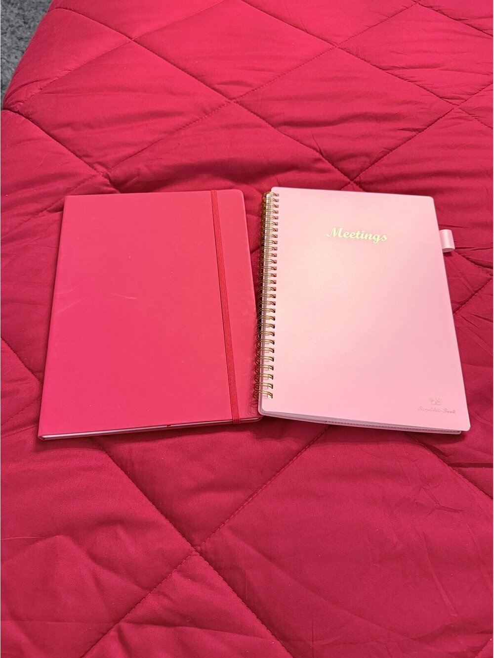 Hardback notebook and Meetings book